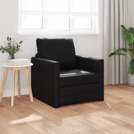 Sovesofa 60cm Sort Kunstlæder
