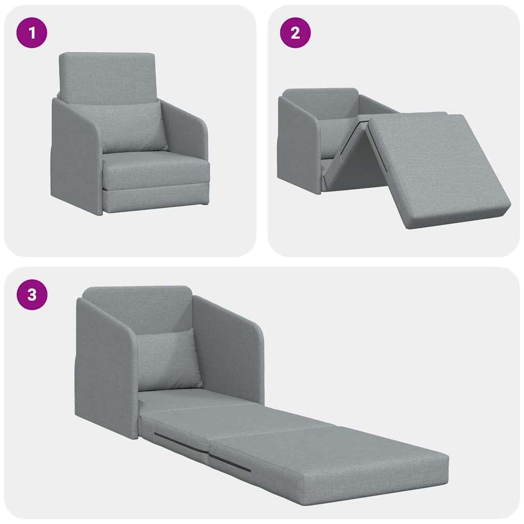 Sovesofa Lysegrå 65 x 80 x 83 cm Fløjl