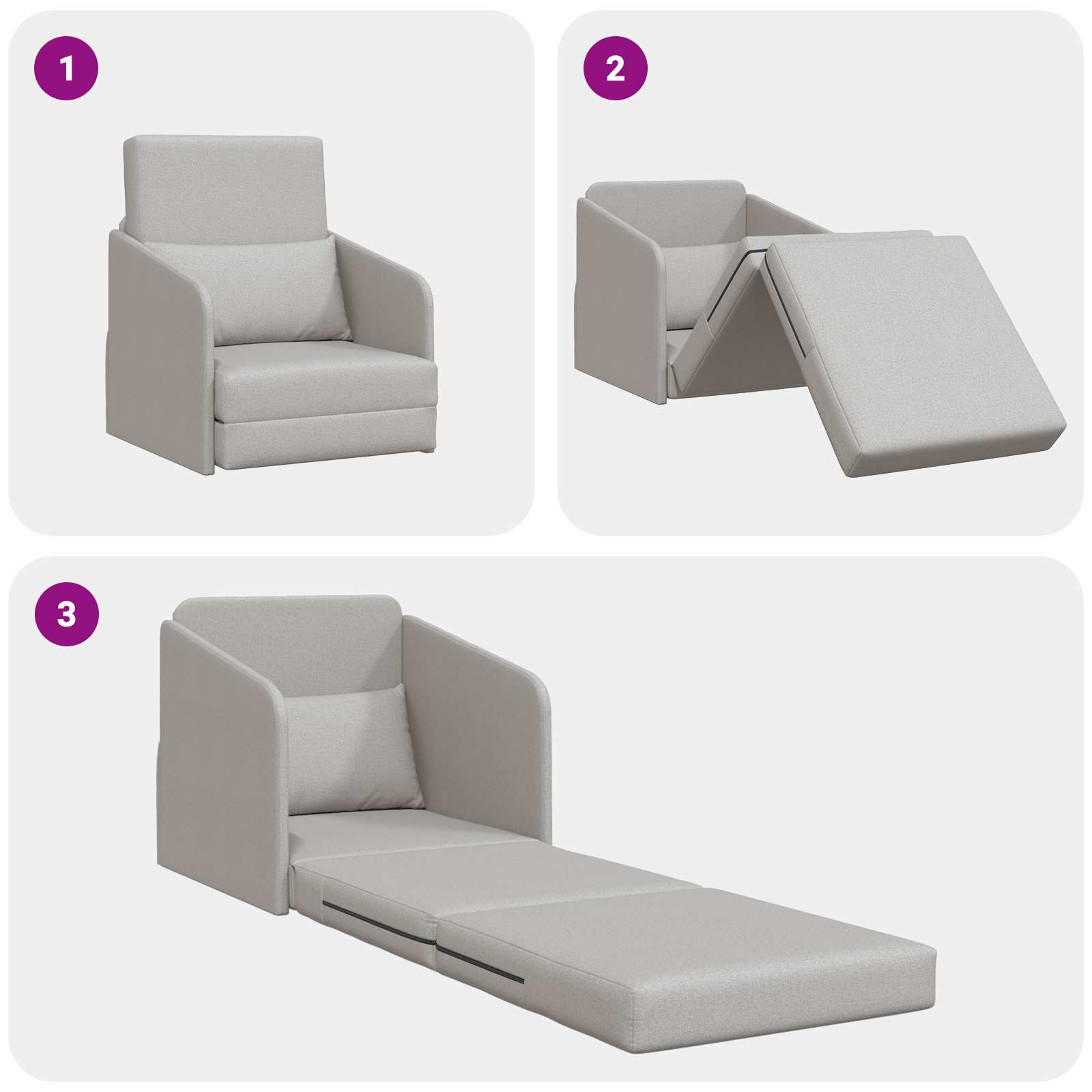 Sovesofa Skygrå 65 x 80 x 83 cm Fløjl