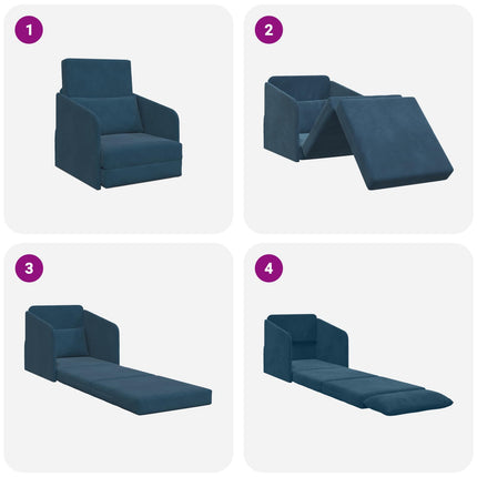 Sovesofa Blå 65 x 80 x 83 cm Fløjl