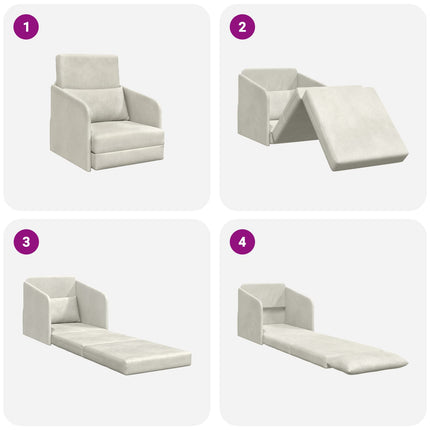 Sovesofa Creme 65 x 80 x 83 cm Fløjl