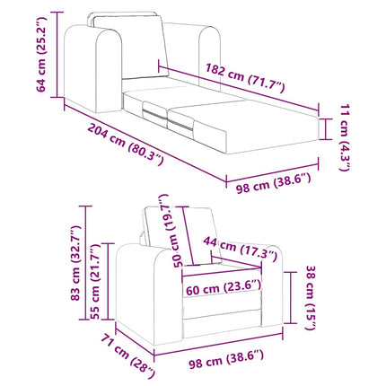 Sovesofa Mørkegrå 98 x 71 x 83 cm Stof