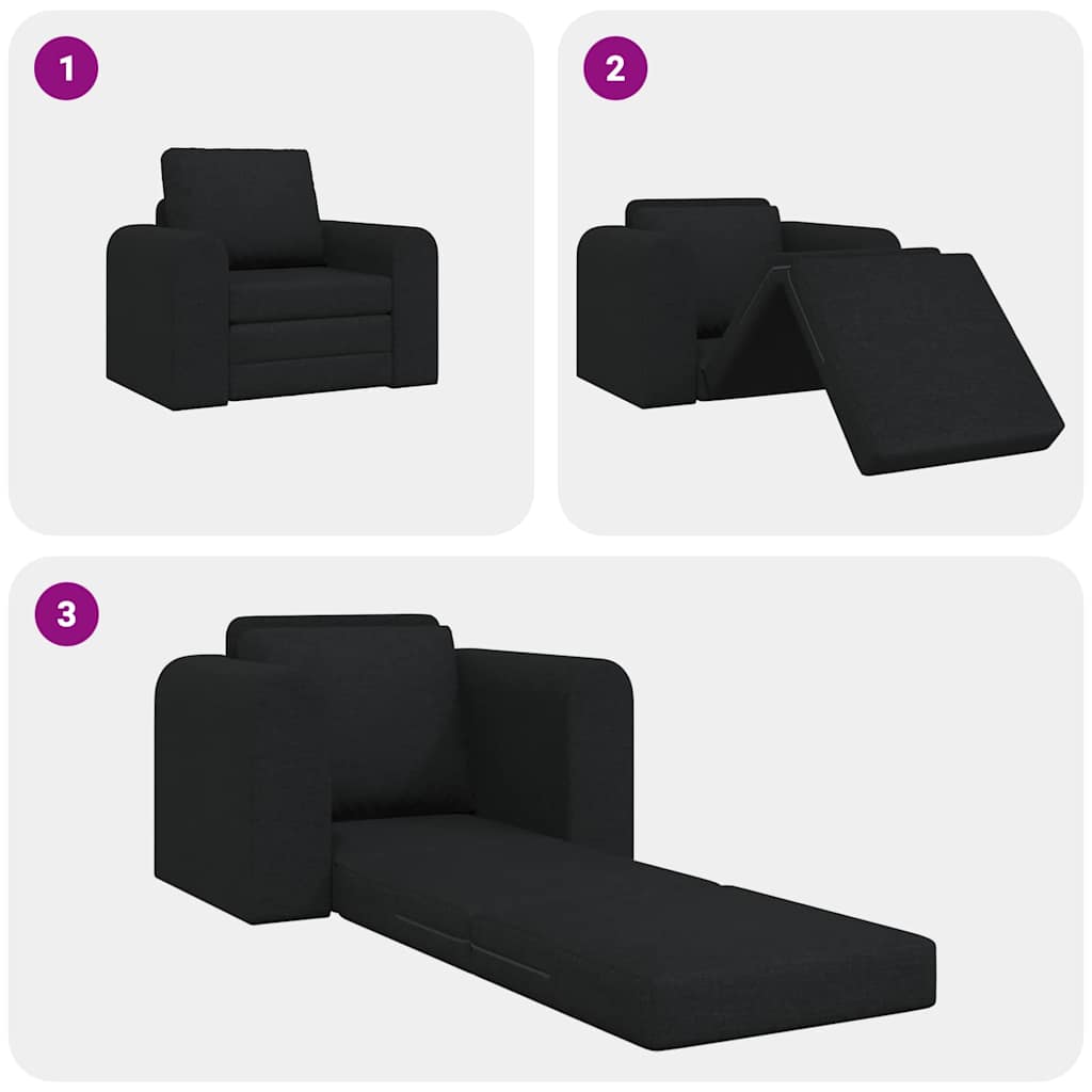 Sovesofa Sort 98 x 71 x 83 cm Fløjl