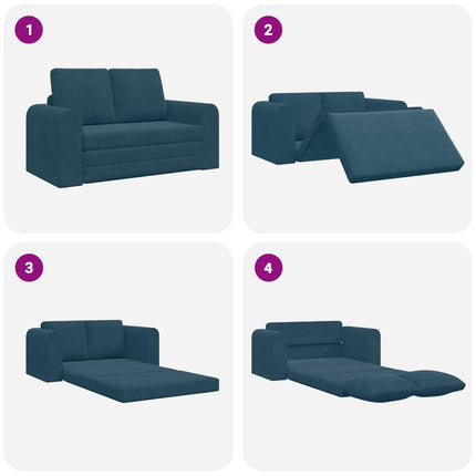 Sovesofa Blå 148 x 71 x 83 cm Fløjl