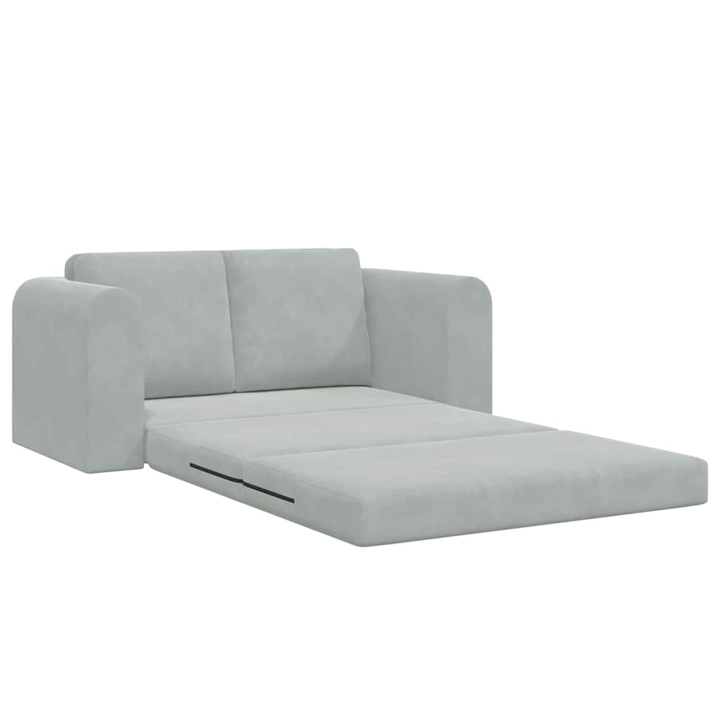 Sovesofa Lysegrå 148 x 71 x 83 cm Fløjl