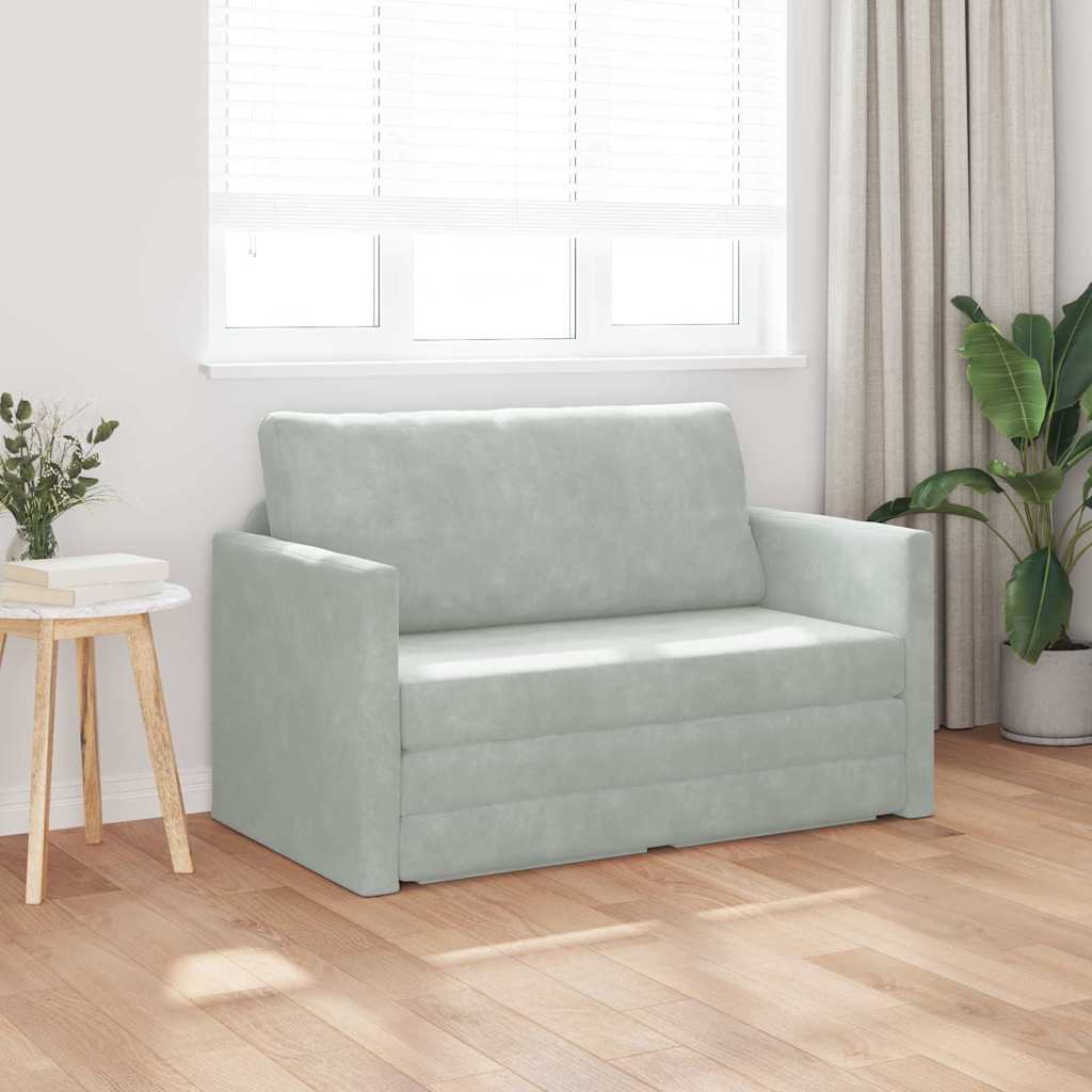 Sovesofa Lysegrå 124 x 204 x 61 cm Fløjl