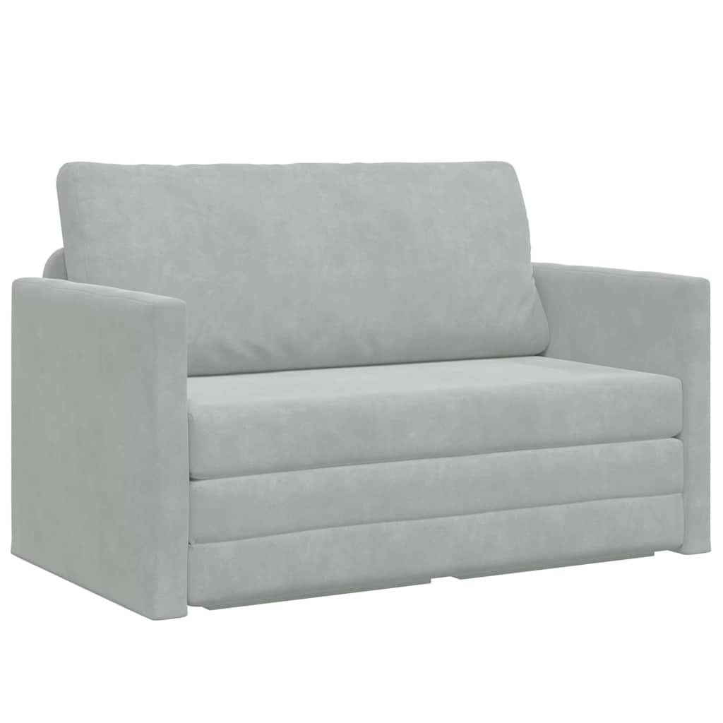 Sovesofa Lysegrå 124 x 204 x 61 cm Fløjl