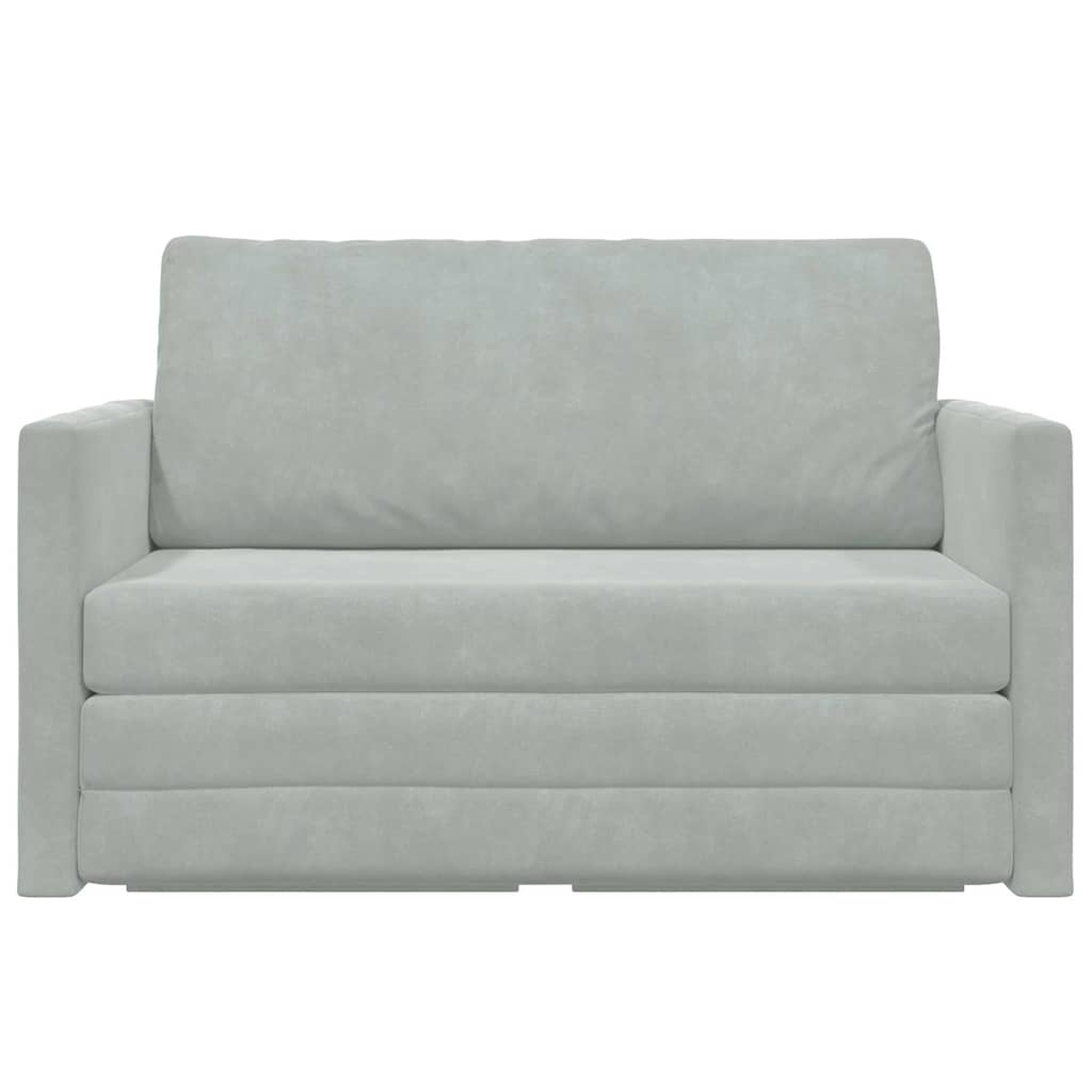 Sovesofa Lysegrå 124 x 204 x 61 cm Fløjl