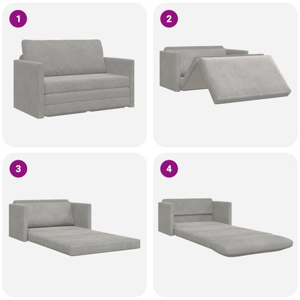 Sovesofa Lysegrå 124 x 71 x 78 cm Fløjl