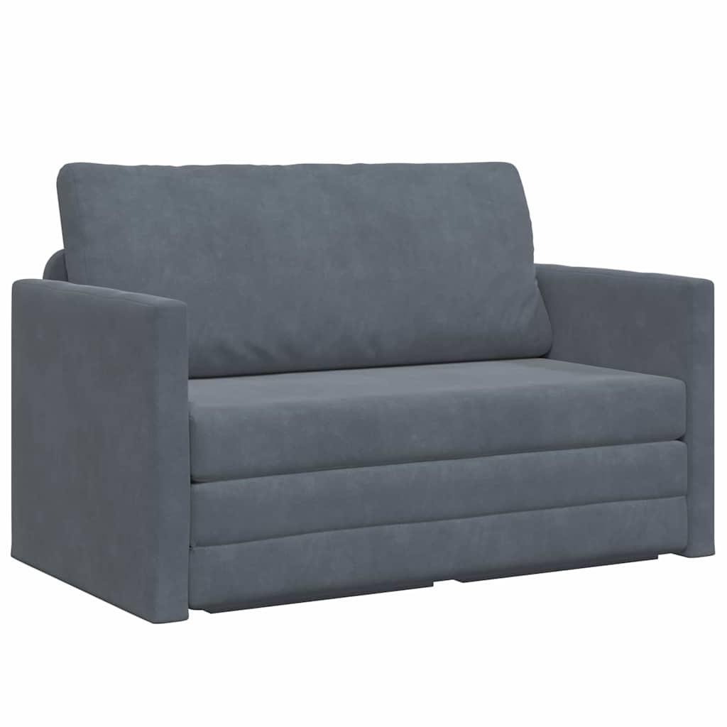 Sovesofa Mørkegrå 124 x 204 x 61 cm Fløjl