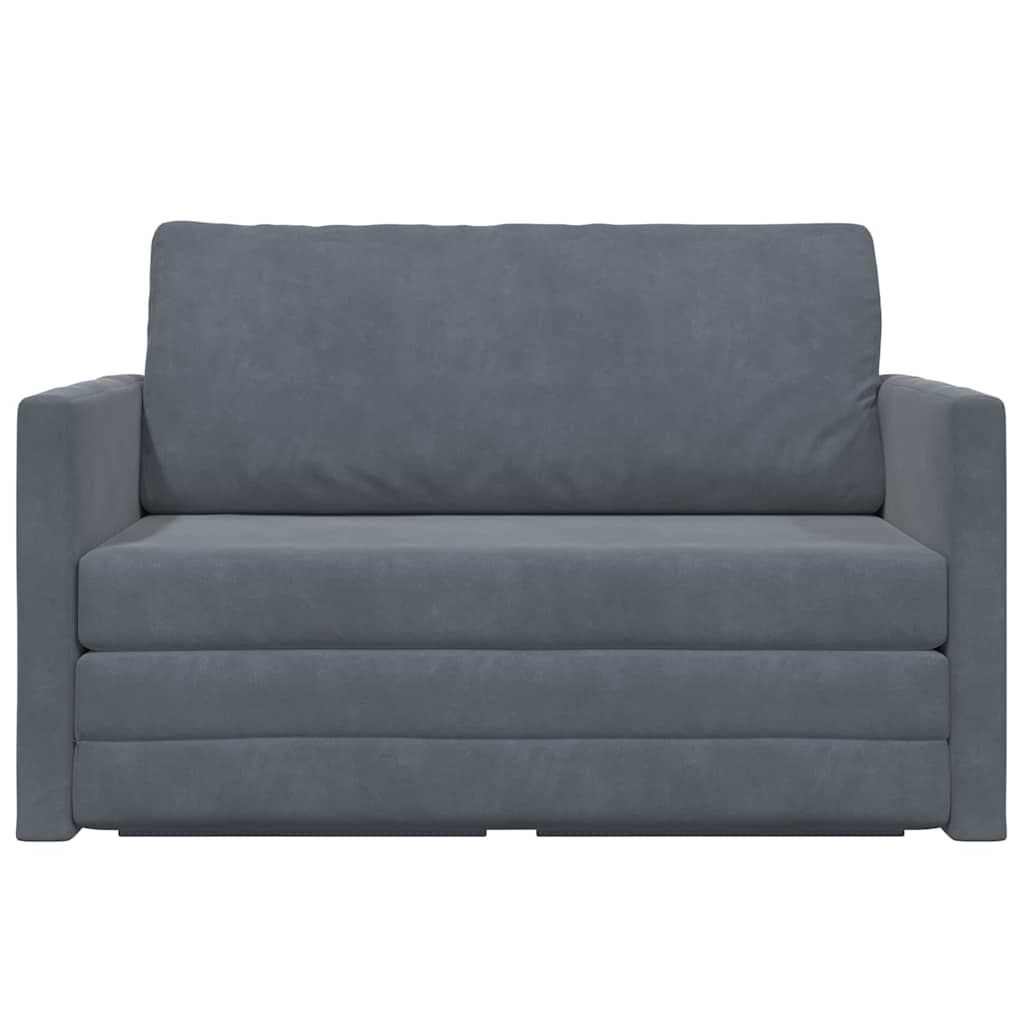 Sovesofa Mørkegrå 124 x 204 x 61 cm Fløjl