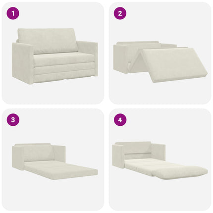 Sovesofa Creme 124 x 71 x 78 cm Fløjl