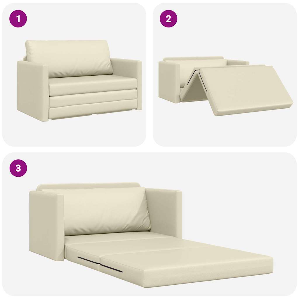 Sovesofa Creme 124 x 71 x 78 cm Fløjl