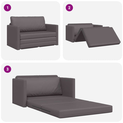Sovesofa Grå 124 x 71 x 78 cm Kunstlæder