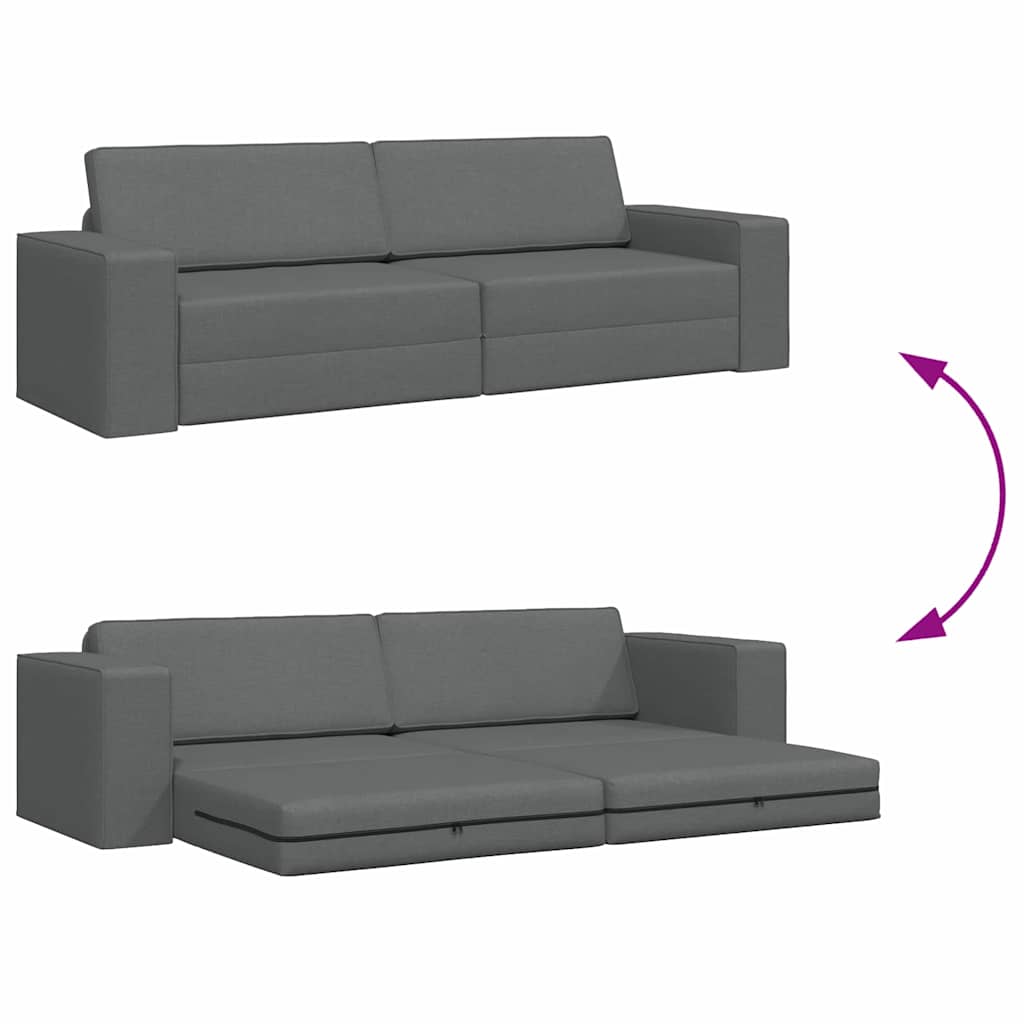 Sovesofa Mørkegrå 245 x 78 x 77 cm Fløjl