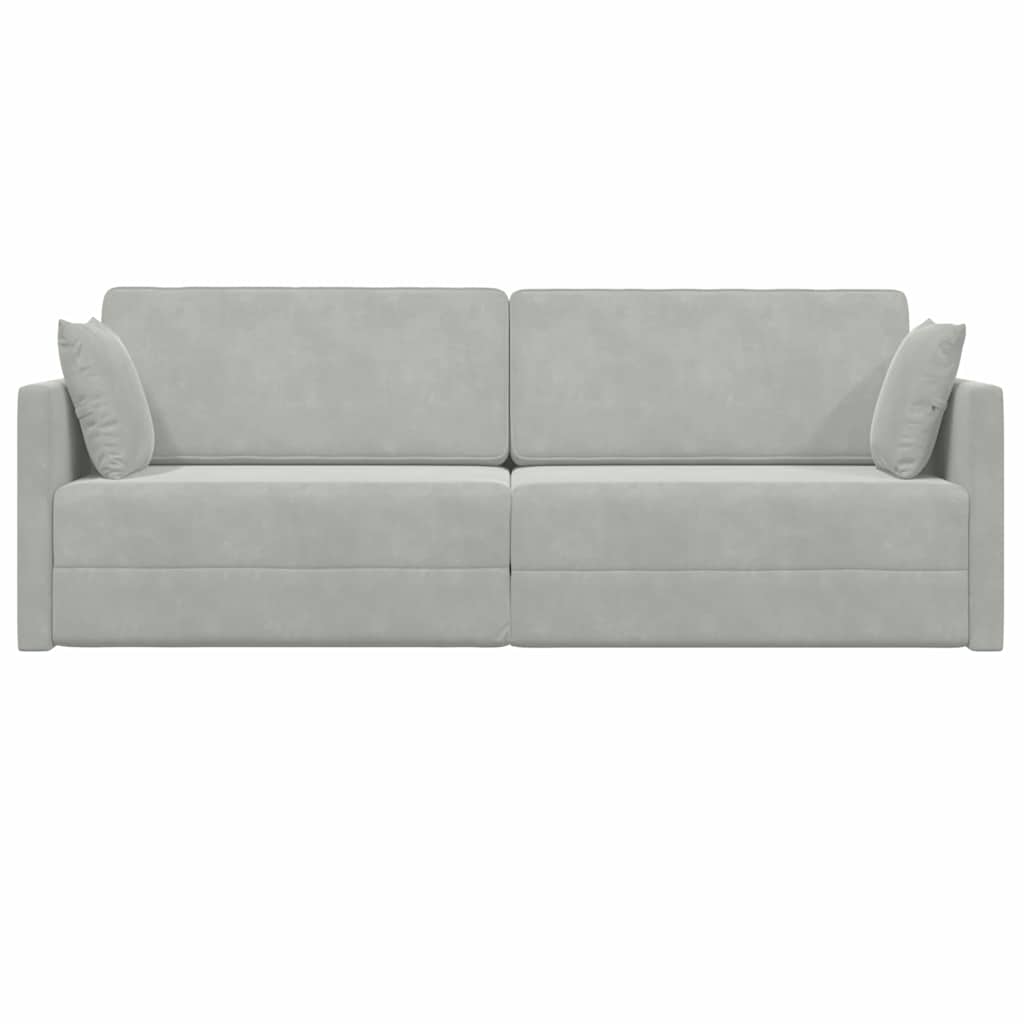 Gulvsovesofa Lysegrå 213 x 70 x 77 cm Fløjl