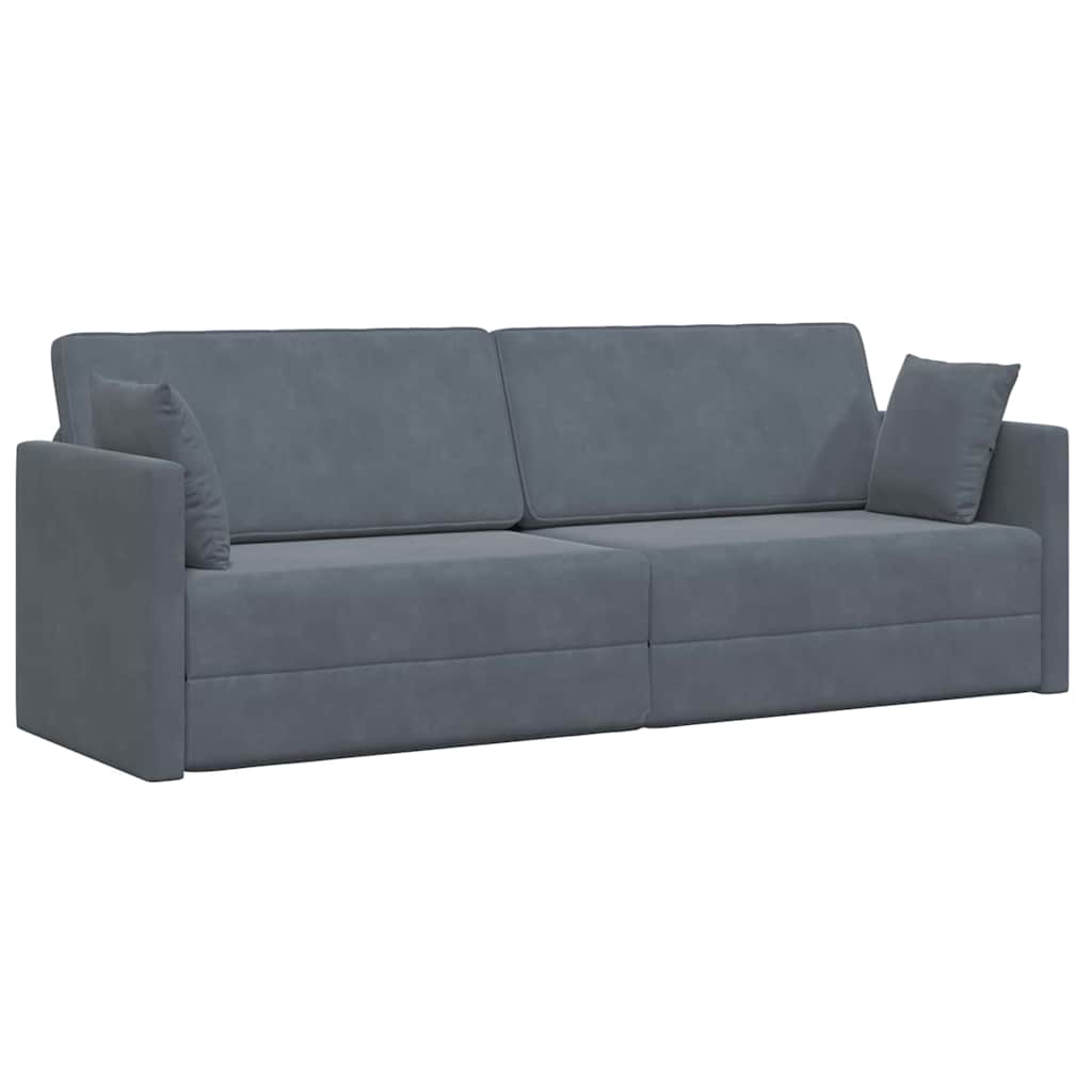 Gulvsovesofa Mørkegrå 213 x 70 x 77 cm Fløjl