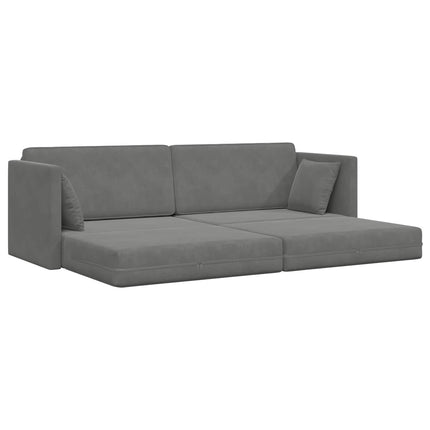 Gulvsovesofa Mørkegrå 213 x 70 x 77 cm Fløjl