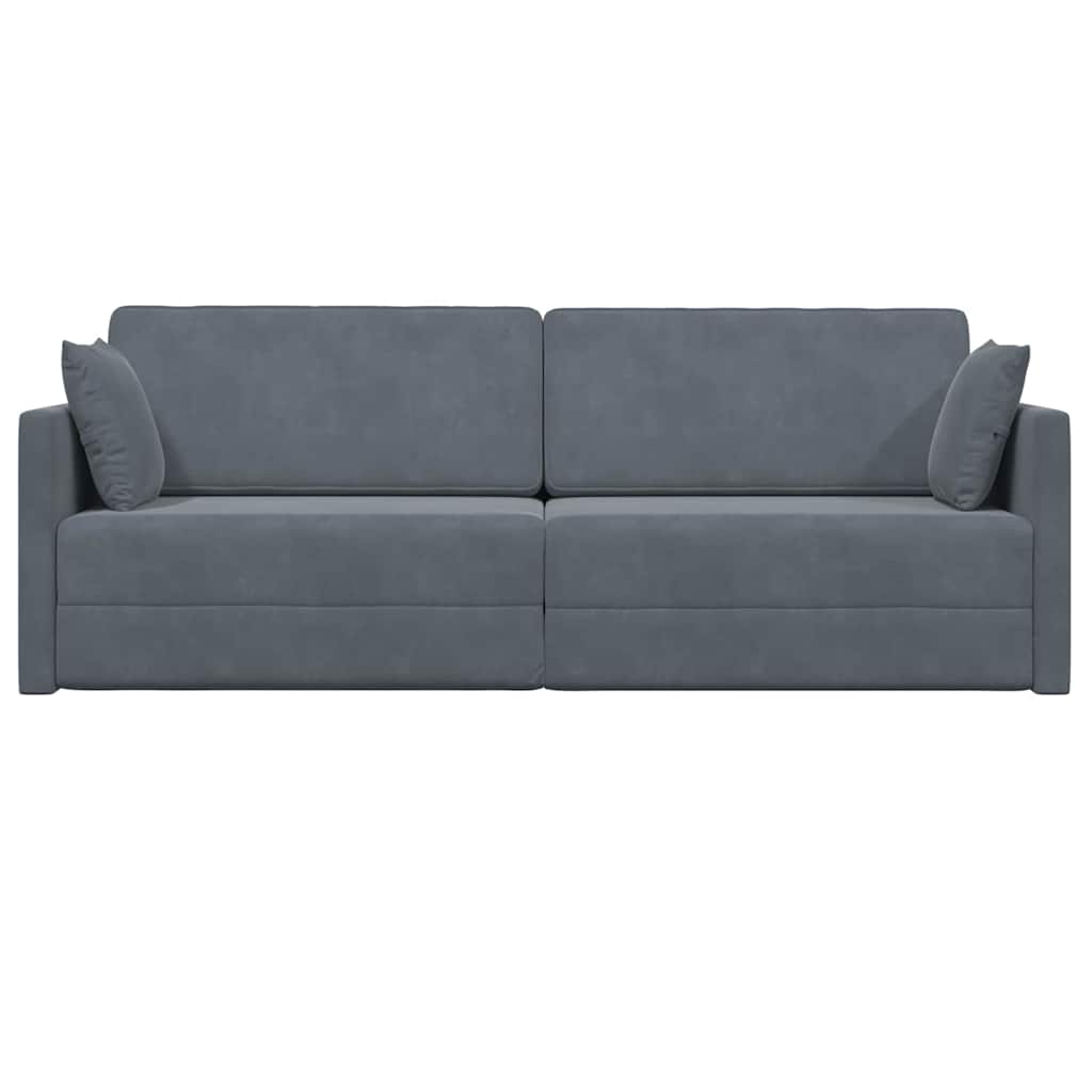 Gulvsovesofa Mørkegrå 213 x 70 x 77 cm Fløjl