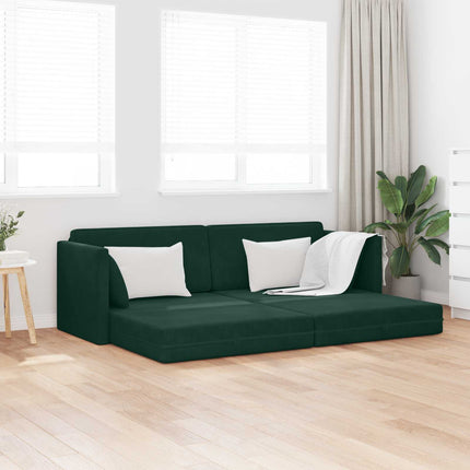 Gulvsovesofa Mørkegrøn 213 x 70 x 77 cm Fløjl