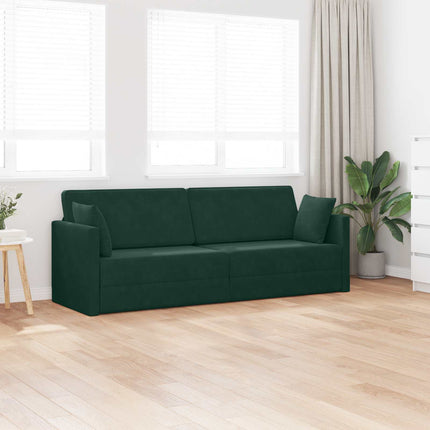 Gulvsovesofa Mørkegrøn 213 x 70 x 77 cm Fløjl