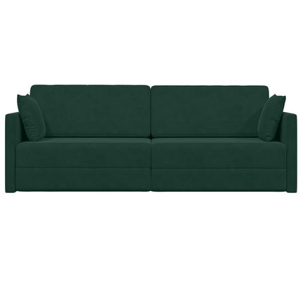 Gulvsovesofa Mørkegrøn 213 x 70 x 77 cm Fløjl