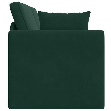 Gulvsovesofa Mørkegrøn 213 x 70 x 77 cm Fløjl