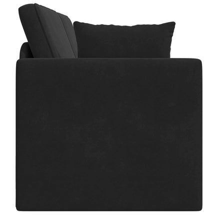 Gulvsovesofa Sort 213 x 70 x 77 cm Fløjl