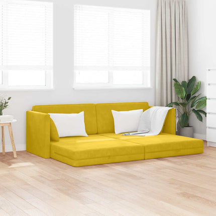 Gulvsovesofa Gul 213 x 70 x 77 cm Fløjl
