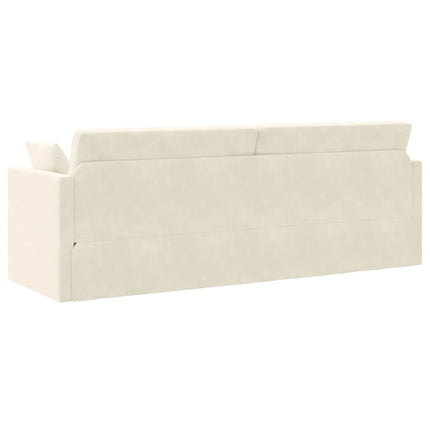 Gulvsovesofa Creme 213 x 70 x 77 cm Fløjl