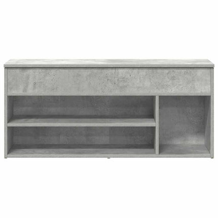skobænk 102x30,5x45 cm konstrueret træ betongrå