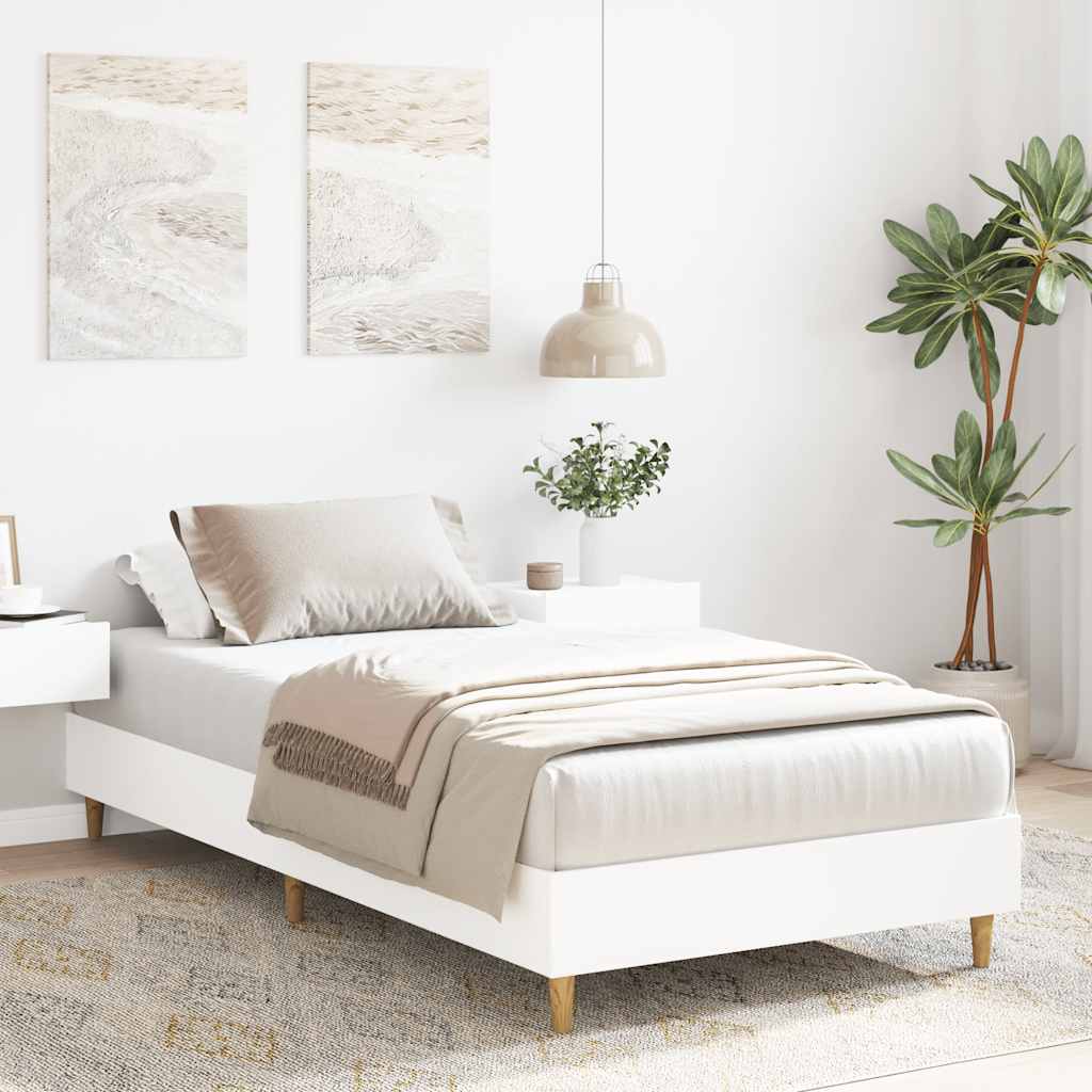 sengeramme uden madras 100x200 cm konstrueret træ hvid