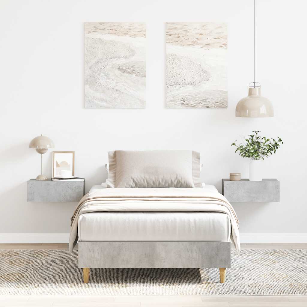 sengeramme uden madras 100x200 cm konstrueret træ betongrå