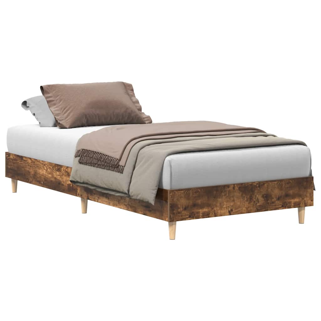 sengeramme uden madras 100x200 cm konstrueret træ røget eg