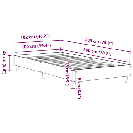 sengestel uden madras 100x200 cm konstrueret træ kunsteg