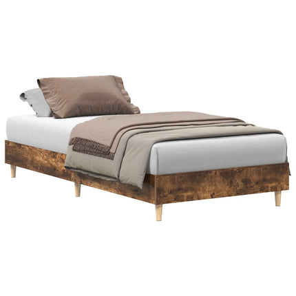 sengestel uden madras 90x200 cm konstrueret træ røget eg