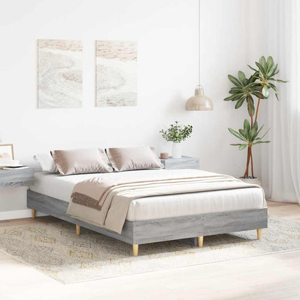 sengestel uden madras 140x190 cm konstrueret træ grå sonoma-eg