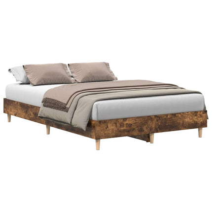sengestel uden madras 135x190 cm konstrueret træ røget eg