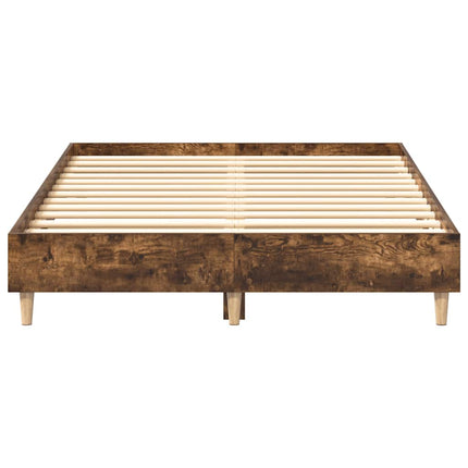 sengestel uden madras 135x190 cm konstrueret træ røget eg