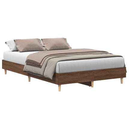 sengestel uden madras 135x190 cm konstrueret træ brun eg