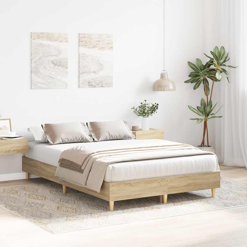 sengestel uden madras 120x190 cm konstrueret træ sonoma-eg
