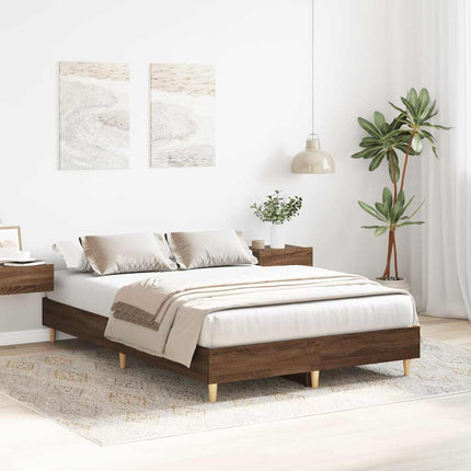 sengestel uden madras 120x190 cm konstrueret træ brunt eg