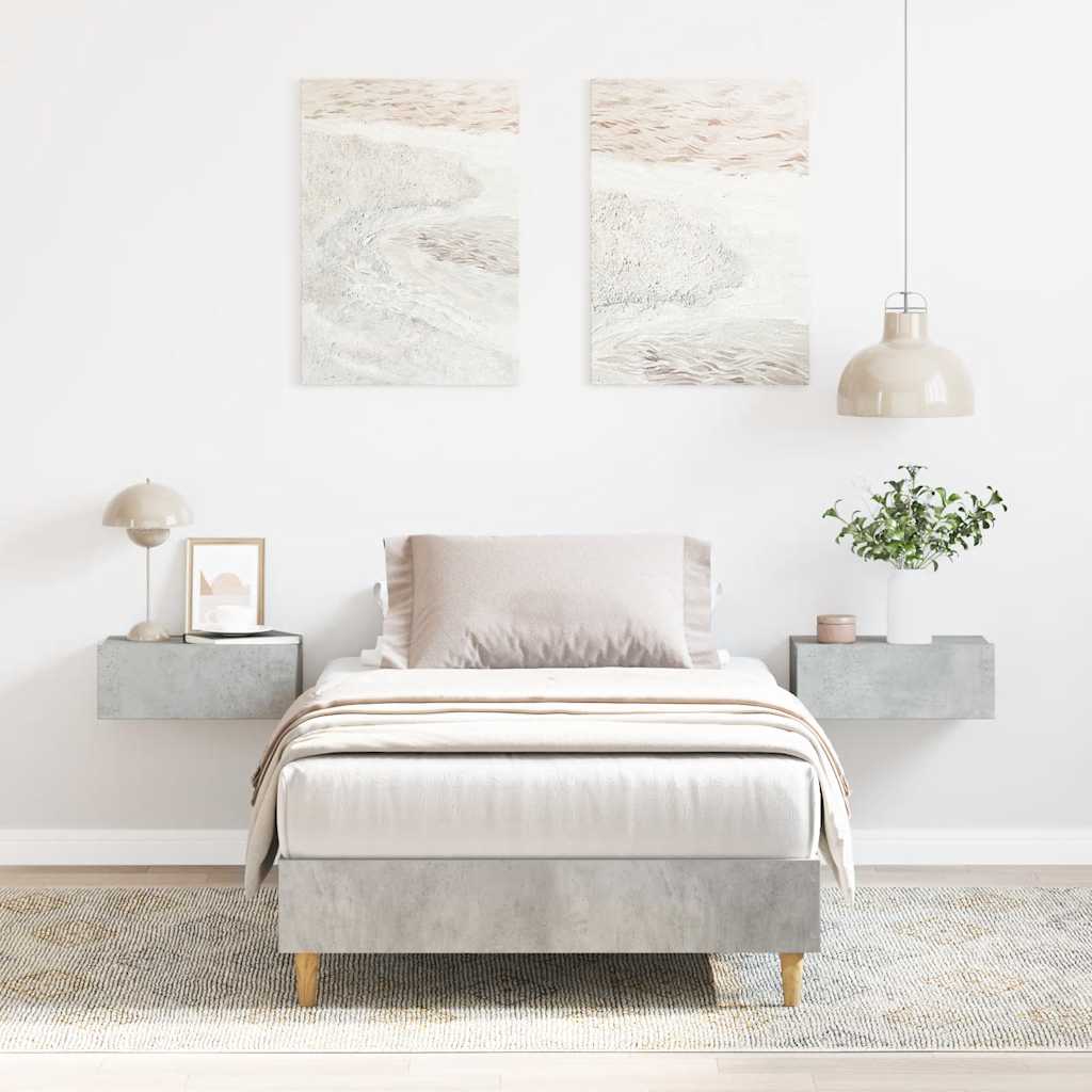 sengestel uden madras 90x190 cm konstrueret træ betongrå