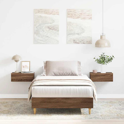 sengestel uden madras 90x190 cm konstrueret træ brunt eg
