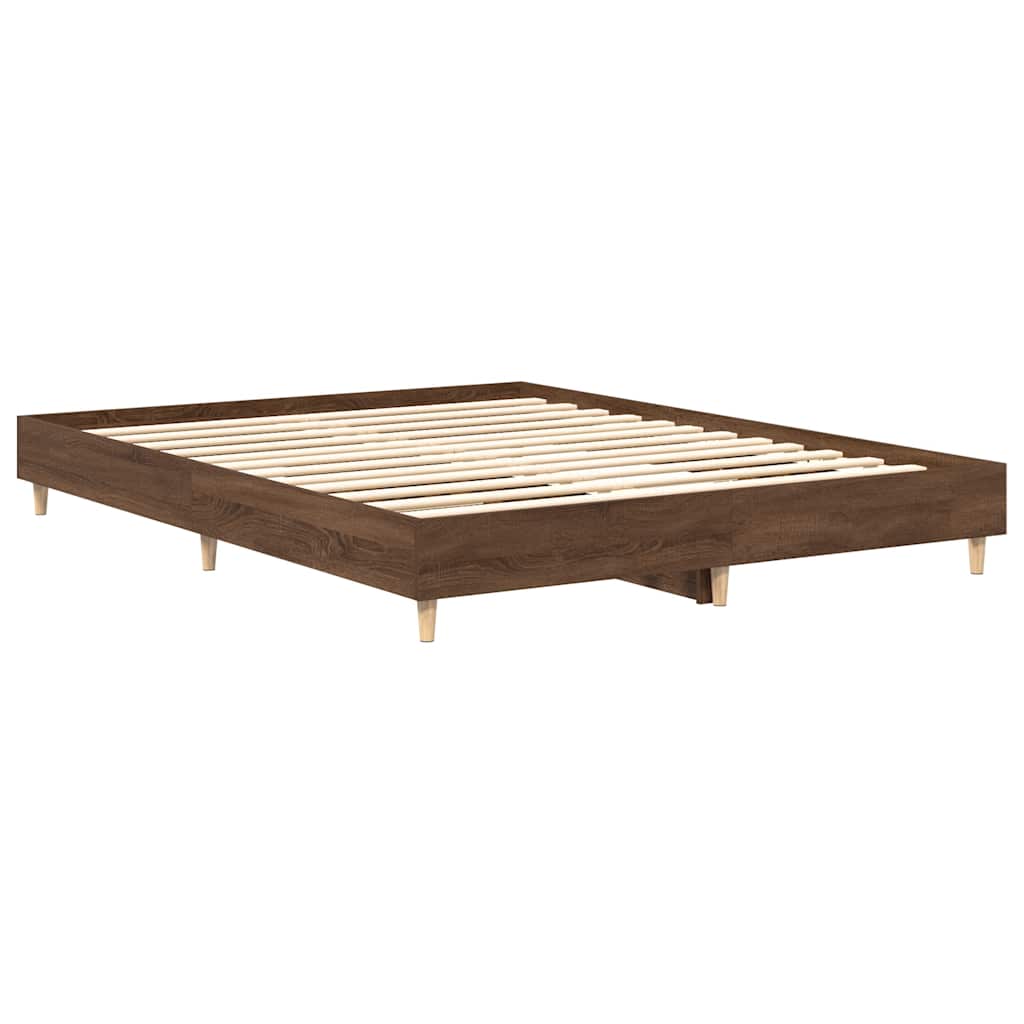 sengestel uden madras 75x190 cm konstrueret træ brunt eg