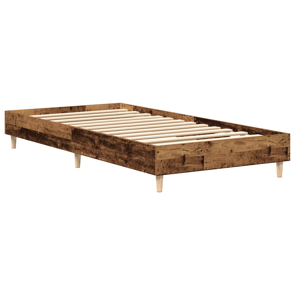 sengestel uden madras 75x190 cm konstrueret træ antikt træ