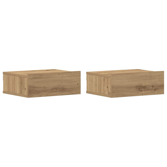 svævende natborde 2 stk. 40x32x15 cm konstrueret træ kunsteg