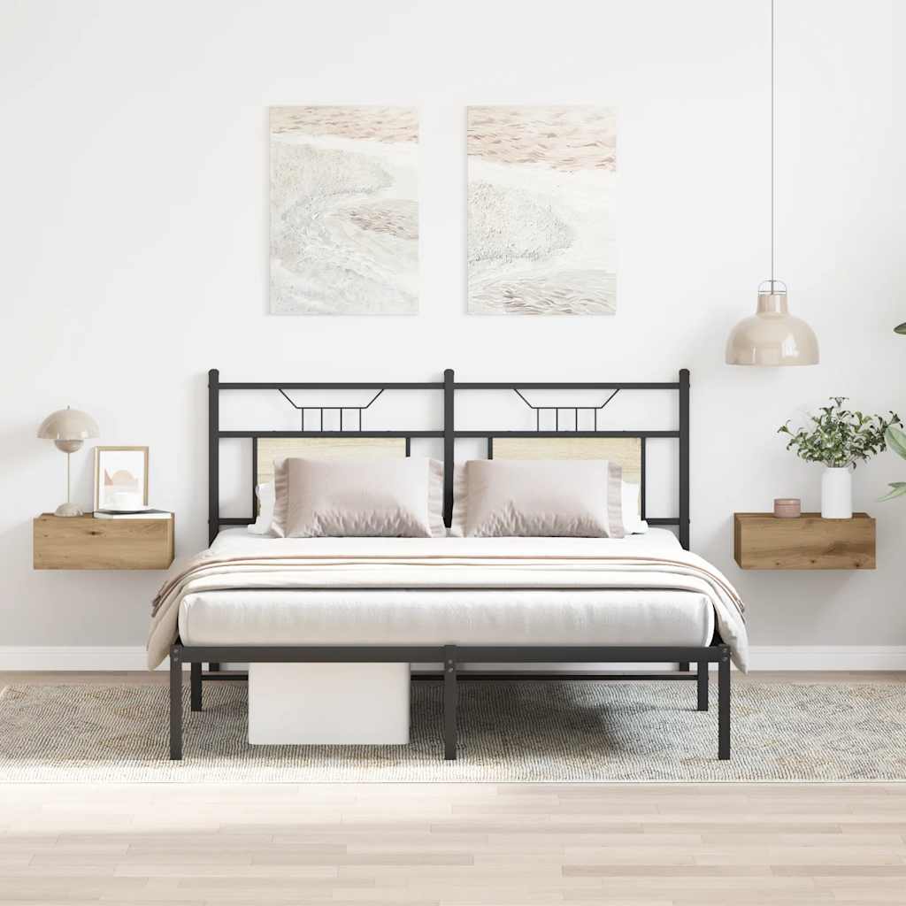 svævende natborde 2 stk. 40x32x15 cm konstrueret træ kunsteg