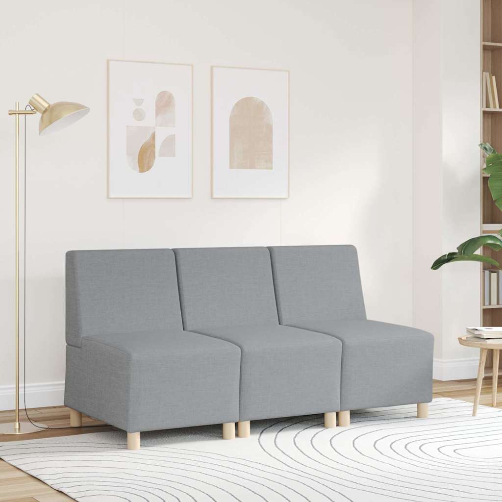 modulær sofa uden armlæn lysegrå 55 cm stof