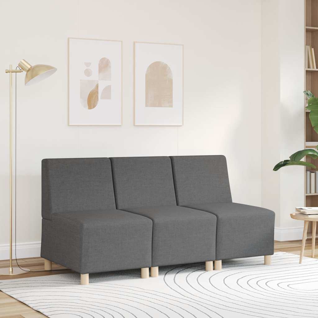 modulær sofa uden armlæn mørkegrå 55 cm stof